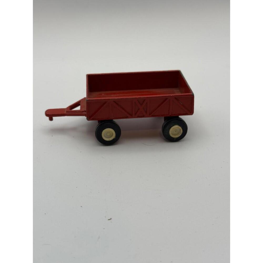 Red‎ Farm Trailer Cart Wagon Metal Vintage made in China Unknown mgf